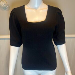 ba&sh Black Puff Sleeve Blouse